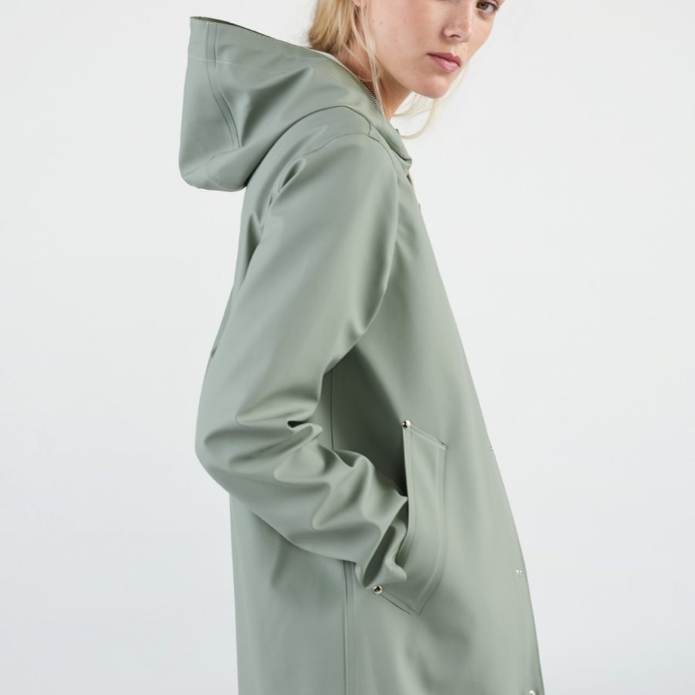 Stutterheim Stockholm Raincoat in Khaki Green